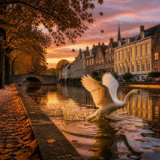 Minnewater Park Bruges Belgium: a serene lake of love beside luxury hotels